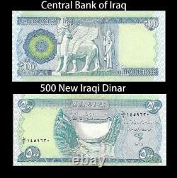 Cent mille dinars irakiens 200 X 500 Dinar Billets non circulés 2 paquets complets irakiens