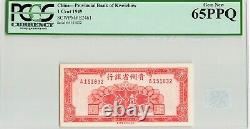 Chine 1 Cent 1949, P-s2461 Banque Provinciale De Kweichow, Pcgs 65 Ppq Gem Unc