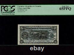 Colombiep-310,2 Pesos, 1904 Bogota Pcgs Gem Unc 65 Ppq