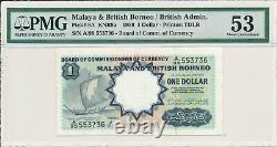 Currency Board Malaya & British Bornéo $1 1959 S/no 553x3x Pmg Unc 53