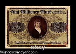 Danzig Pologne 5000000 Marks P30 1923 Unc Allemagne Millions Rare Devise Billnote
