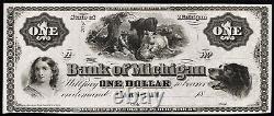 Devise Obsolète Marshall, MI Banque Du Michigan $1 18 Reste Crisp Unc