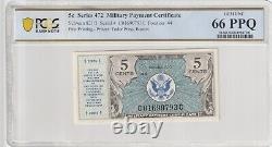 Devise de paiement militaire 1948 de 5 cents certifiée PCGS billet de banque UNC 66 PPQ 472