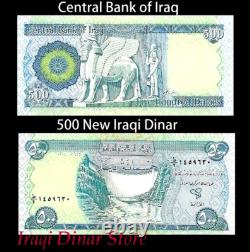 Dinar irakien 25 x 500 dinars 12 500 nouveaux billets irakiens UNC 1/4 liasse