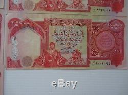 Dinars Irakiens Iqd Monnaie 500.000 Unc Crisp Authentiques 20 X 25.000 Notes