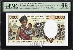 Djibouti 10,000 Francs P39b 1984 Billet de banque PMG66 Gem UNC EPQ Note de monnaie AFRICA