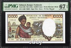 Djibouti 10 000 francs P39b 1984 PMG67 Superbe Gem UNC EPQ billet de banque monnaie papier