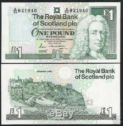 Écosse Royaume-uni 1 Pound P351 1989 Bundle Edinburgh Castle Unc Monnaie Bill 100 Note