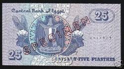Égypte 25 PIASTRES P-57 1985 Rare Épreuve UNC Monnaie Mondiale Égyptienne Billet de Banque