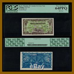 Égypte 5 Piastres, 1918 P-162 Pcgs 64 Ppq Monnaie Du Gouvernement Égyptien