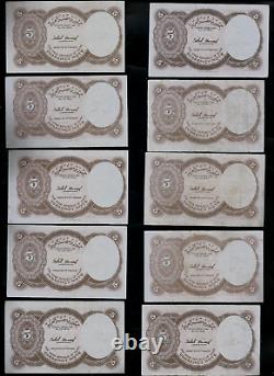 Égypte P-182j 100 Billets de banque de 5 piastres de différents préfixes 51-62 Salah Hamed Non circulé-en très bon état