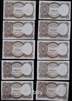 Égypte P-182j 100 Billets de banque de 5 piastres de différents préfixes 51-62 Salah Hamed Non circulé-en très bon état