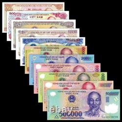 Ensemble de 11 billets UNC en Dong Vietnamien de 200 Dong à 500 000 Dong Monnaie Étrangère