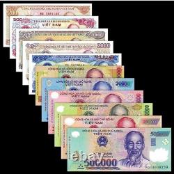 Ensemble de 12 billets UNC du Viet Nam Dong de 100 Dong à 500 000 Dong Monnaie étrangère