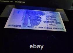 Ensemble de 5 billets authentiques de 100 trillions de dollars du Zimbabwe, Aa2008, UNC