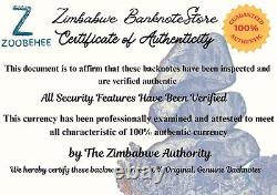 Ensemble de 5 billets authentiques de 100 trillions de dollars du Zimbabwe, Aa2008, UNC