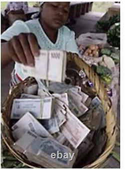 Ensemble de 5 billets authentiques de 100 trillions de dollars du Zimbabwe, Aa2008, UNC