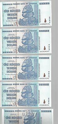Erreur, 5x 100 Milliards De Dollars En Monnaie Du Dollar Zimbabwéen. 10 20 50