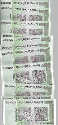 Erreur Sur Bundle, 50 Billions Zimbabwe Dollar Argent Monnaie. Unc 10 20 100