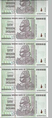 Erreur Sur Le Paquet, 50 Trillions De Monnaie En Dollars Zimbabwéens. 10 20 100