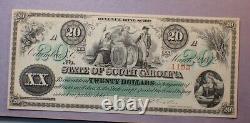 État de SC 20,00 $ Monnaie obsolète - 3,2, 1872 Blue Ridge Rail Road 223B