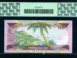 États Des Caraïbes Orientalesp-19l, 20$, 1987-8 Reine Elizabeth II Pcgs Gem Unc 66 Epq