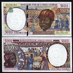 États centrafricains Congo 5000 5 000 francs P104 C 2000 Billet de banque non circulé représentant un navire