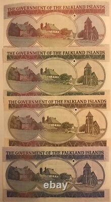 Falkland Banknote Set Of 5 50 Pound, 2005 2011 Unc Currency