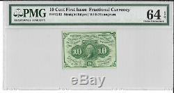 Fr 1242 10 Cents Première Question Fractional Currency Pmg 64 Ch Unc Epq Expédition Gratuite