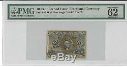 Fr 1246 10 Cents 2e Numéro Fractional Currency Pmg 62 Unc Livraison Gratuite