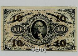 Fr. 1254 Ten Cent 10c 3 E Numéro Fractional Currency Ch Unc 63 Net Pmg 928764-5