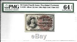Fr 1259 10 Cents 4 Numéro Fractional Currency Pmg 64 Ch Unc Livraison Gratuite