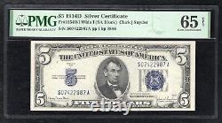 Fr. 1654-wi 1934-d $ 5 Silver Certificat Currence Note Pmg Gem Unc-65epq