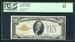 Fr. 2400 1928 10 $ Ten Dollars Certificat D'or Monnaie Remarque Gpc Unc-61
