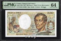 France 200 Francs P155b 1987 PMG64 Choix UNC Billet de banque Monnaie française BELLE