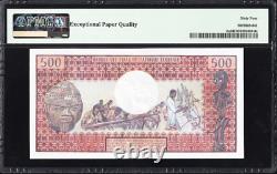 Gabon 500 Francs P2a 1974 PMG64 Choix UNC EPQ Billet de banque Note de monnaie GRAVÉ