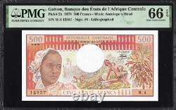 Gabon 500 francs P2b 1978 PMG66 Gem UNC EPQ billet de banque lithographié