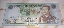 IRAQ 25 DINARS P-73 1986 x 100 pièces Lot SADDAM MILITAIRE UNC Bundle de billets de banque irakiens