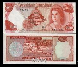 Îles Caïmans 100 DOLLARS P-11 1974 A/1 Reine Elizabeth QEII Billet de banque UNC