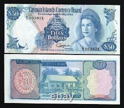 Îles Caïmans 50 DOLLARS P-10 1974 Reine Elizabeth QE II UNC Billet de monnaie Poisson