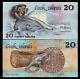 Îles Cook 20 Dollars P-5b 1987 Requin Tortue Rare Sign Unc Billet De Monnaie Mondiale