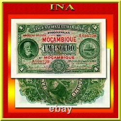 Ina Mozambique 1921 1-escudo Gem Unc Pmg 65 Epq Extrêmement Très Fin Top Pop