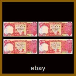 Irak 25000 25 000 Dinars x 4 Pcs (1/10 Million), Billet de banque en devise IQD de 2010, non circulé