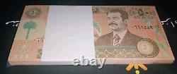 Irak 50 Dinars Irakiens P-75 1991 x 100 Pcs BUNDLE UNC SADDAM Billet de monnaie mondiale