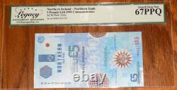 Irlande du Nord 5 Livres 1999 P203a SUPERBE GEM UNC Polymère HÉRITAGE 67PPQ Billet