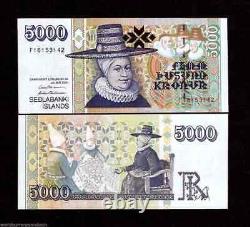 Islande 5000 KRONUR P-60 2001 (2013) Billet de Banque Mondial UNC Chapeau Islandais