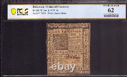 Janvier 1 1776 6 Shillings Delaware Colonial Currency De-78 Pcgs B Unc 62