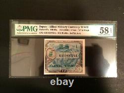 Japon Allied Military Wwii Currency 1 Yen 1945- Pmg Unc Epq Wwii Artifact