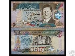 Jordanie 50 Dinars P33 1999 Roi Abdullah Unc Moyen-orient Monnaie Monnaie Note