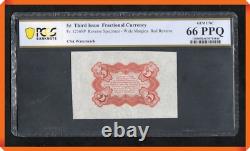 KC- Fr. 1236SP Monnaie Fractionnaire 3ème 5¢ Specimen UNC 66 PPQ par PCGS Billet